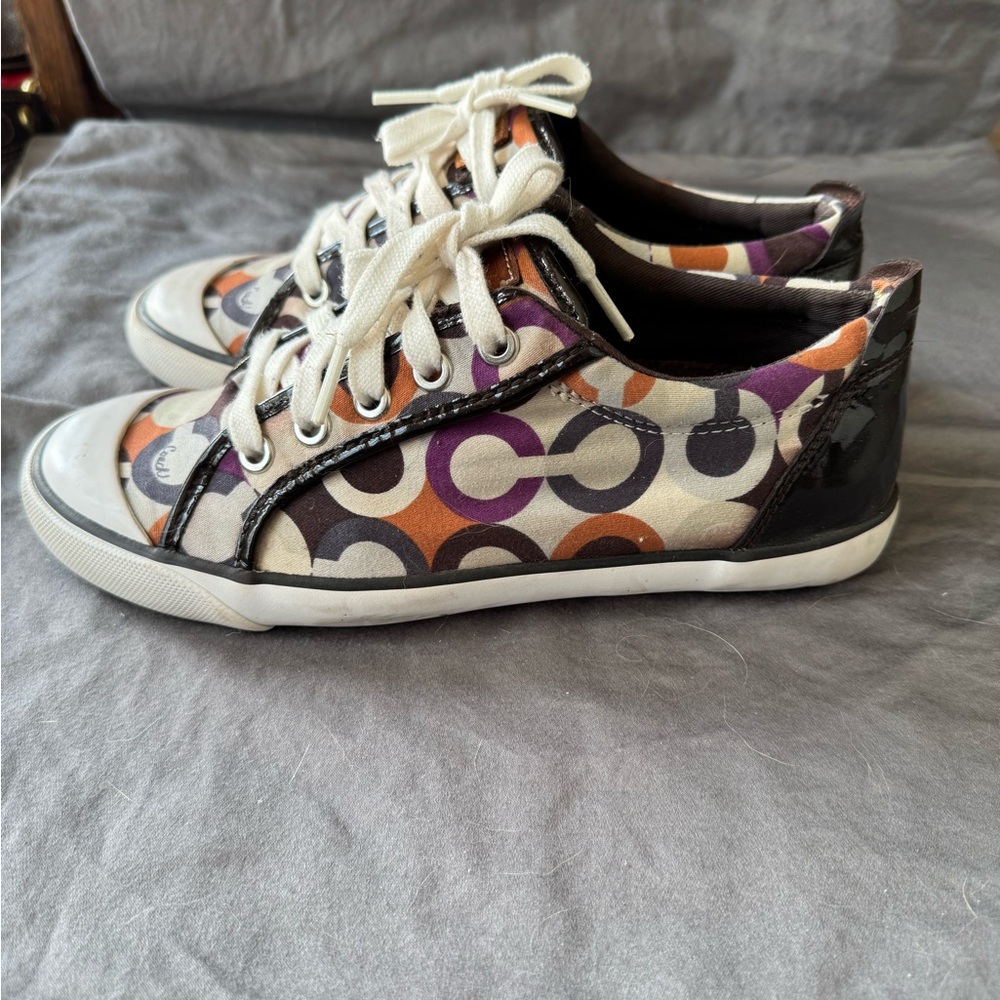 Coach Patterned Canvas Sneakers